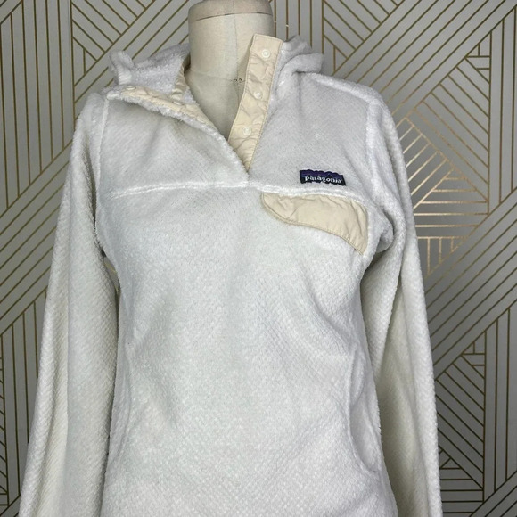 Patagonia Re-Tool Snap-T Fleece Pullover Hoodie Sweatshirt Cream Size US XS - Picture 5 of 12